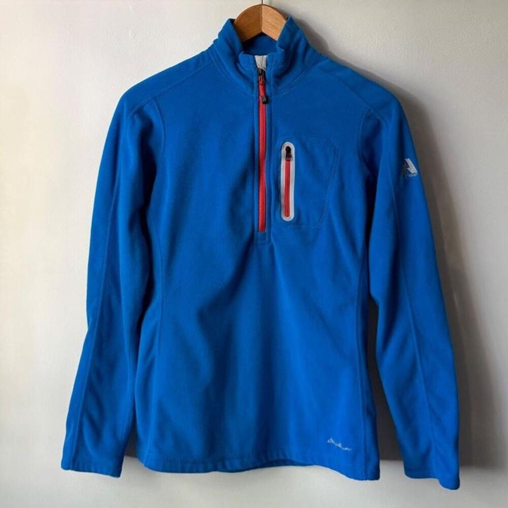 Eddie Bauer bright blue quarter zip fleece